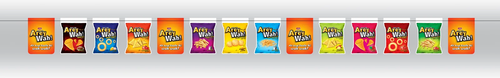 Arey Wah! pack-shaped bunting for shops
