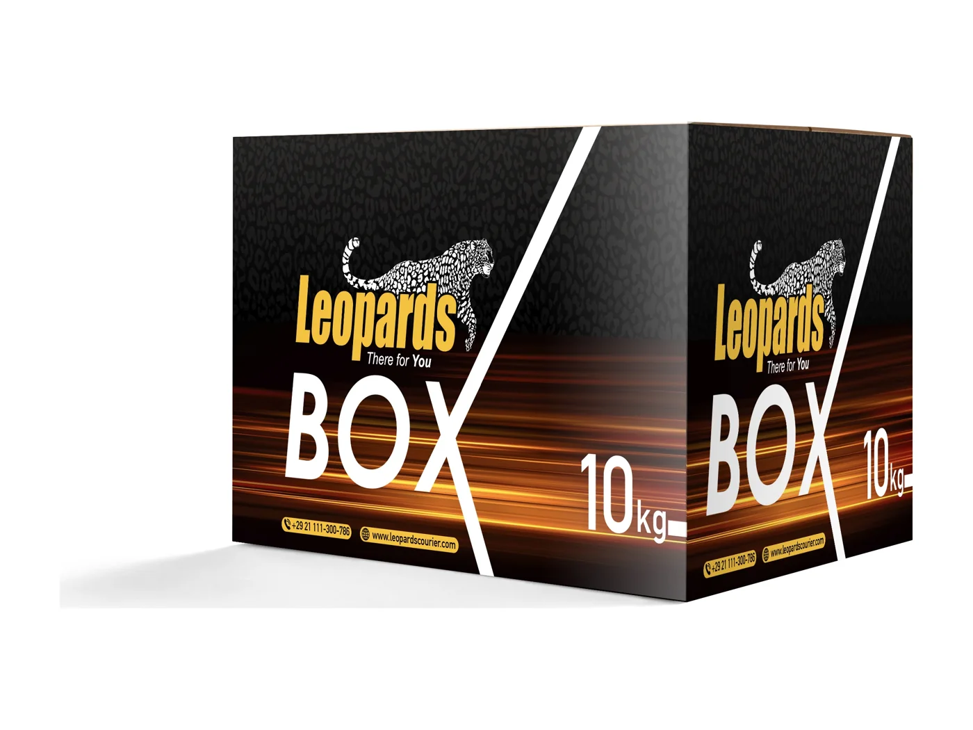 Leopards Courier 10kg box, design three: black with light trails