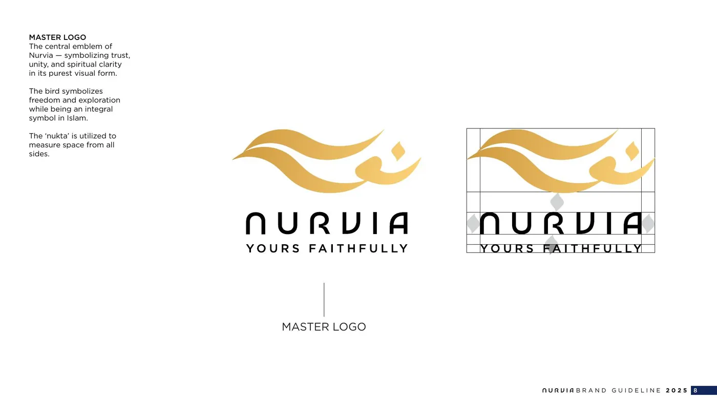 Nurvia master logo and construction grid